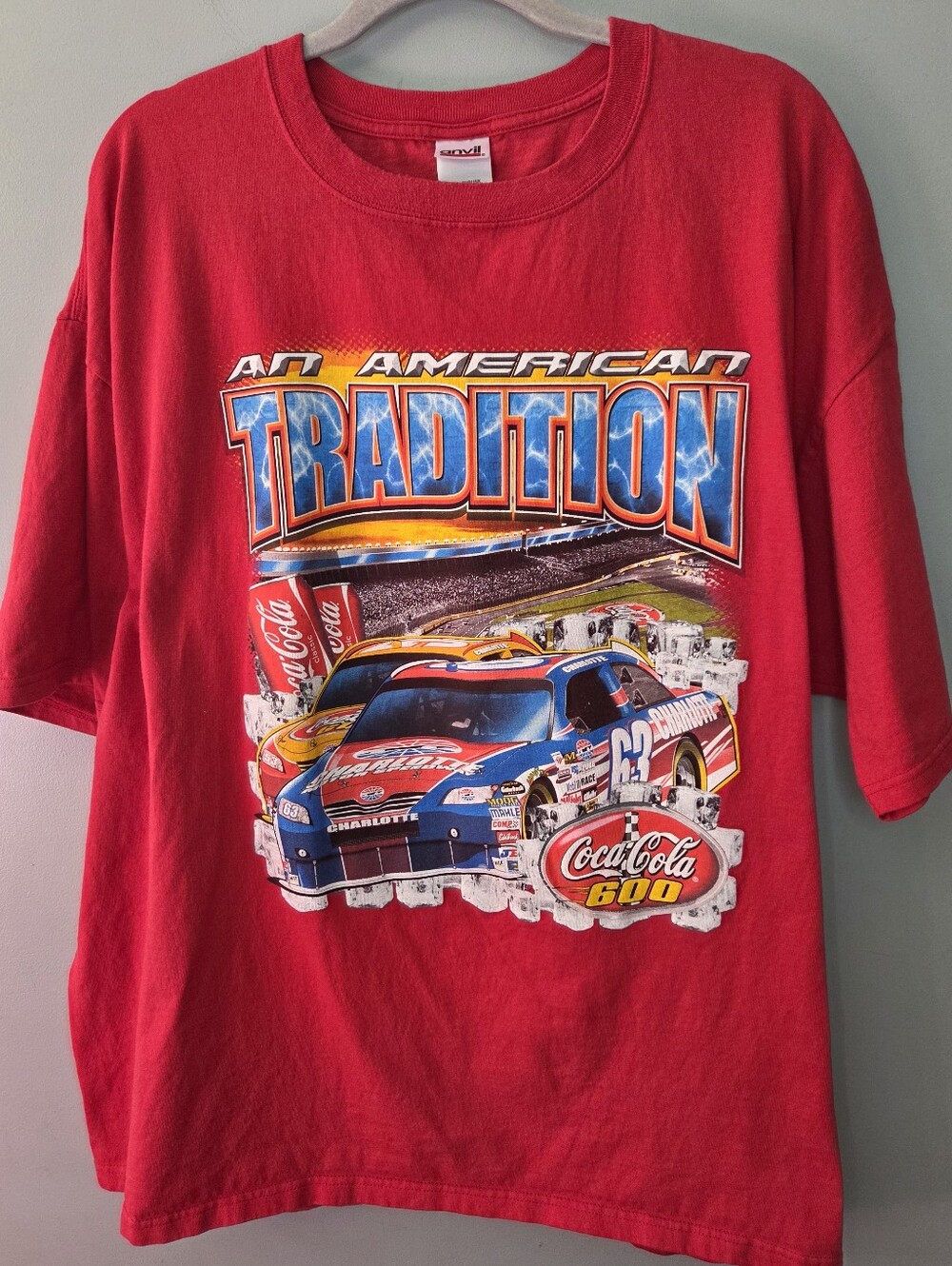 NASCAR COCA COLA 600 RACING TEE SHIRT 2010 Charlotte Motor Speedway Red Size 3XL